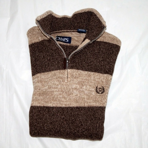 Chaps Mens Long Sleeve 3/4 Zip Pullover Sweater Si - Picture 7 of 8
